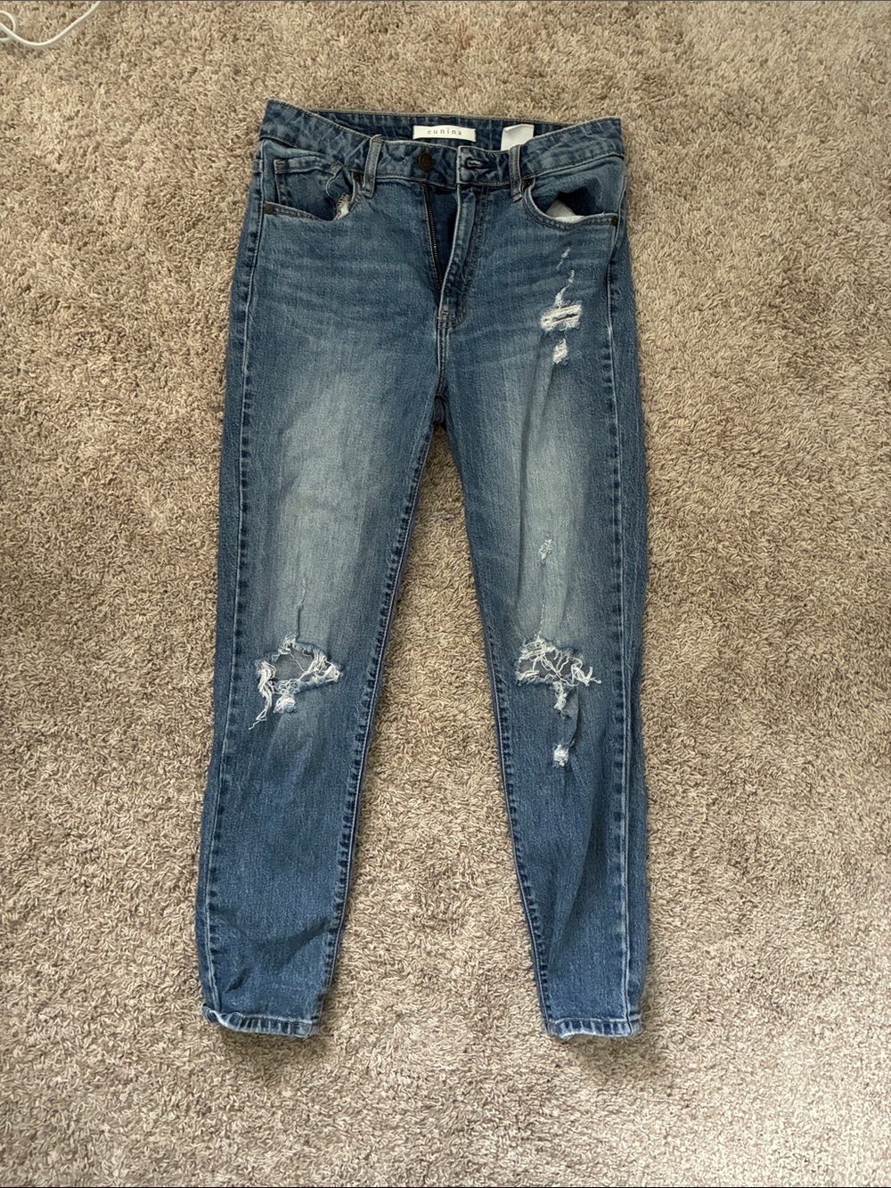 eunina Women’s Skinny Distressed Jeans - Medium Blue